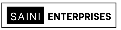 saini enterprises logo black and white